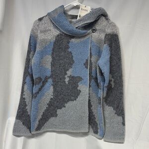 RABE wool blend cowl neck button wrap sweater size 6